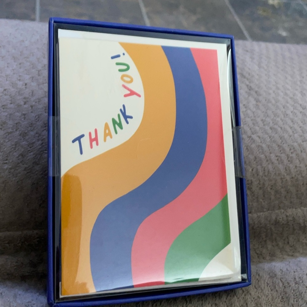 New Punch Studio Thank You Cards3-1/2" x 5" Rainbow Box Of 12 Cards & Envelopes